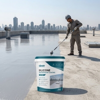 SV120 Mastic silicone liquide 100% monocomposant anti-fissures pour toitures plates, peinture de toiture, revêtement imperméabilisant pour béton et tuiles, application au pinceau