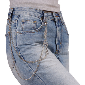 Chaîne de taille Yueli Flame pour femmes, en alliage de zinc, double couche, style hip-hop, pour boîte de nuit, style streetwear, chaîne de corps tendance - Product Image 3
