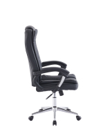 Chaise de bureau en cuir PVC de luxe, siège et dossier doux, hauteur réglable, fonction d'inclinaison et de rotation