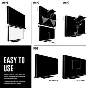 Housse de protection extérieure en tissu pour téléviseur 50 pouces, compatible écrans plats 48 et 52 pouces, pour téléviseurs LCD fins, résistante aux intempéries et à la poussière, avec télécommande - Product Image 5