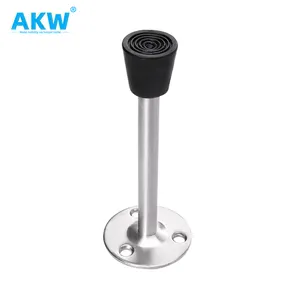 akw Made in China T Shape Hotel Bathroom Black Rubber Stainless Steel magnetic Door dust Stopper