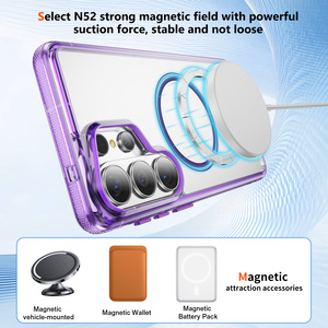 Coque de luxe magnétique transparente anti-jaunissement en PC et TPU antichoc pour <span class=keywords><strong>Samsung</strong></span> Galaxy S26 Ultra – Prise en charge OEM ODM - Product Image 5