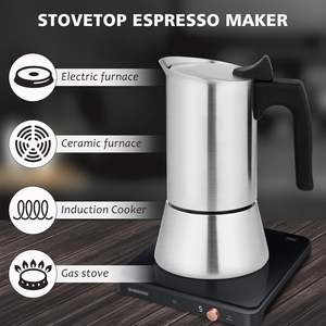 Cafetera <span class=keywords><strong>Moka</strong></span> Clásica Italiana de Acero Inoxidable para Estufa, 6 Tazas, Compatible con Inducción, para Camping y Uso Doméstico - Product Image 6