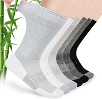 Chaussettes Diabétiques Non Compresives pour Hommes avec Maille Respirante, en Bambou Viscose, Anti-bactériennes, pour Neuropathie Diabétique