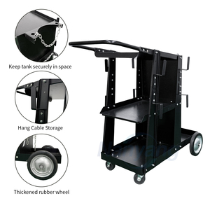3 Tiers Steel Welding Machine <b>Trolley</b> Cart Universal Rolling MIG Welder Gas Cylinder Cart with 2 Zinc Chains 7 Inch Solid Wheels - Product Image 4