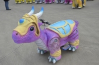 Trottinette électrique animatronique dinosaure à monnayeur pour enfants, modèle de parc d'attractions, trottinette dinosaure pour centre commercial