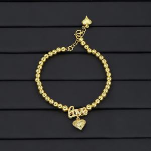 Jxx Bead Chain 24K Gold Plated Bracelet Love Letter Pendant - Product Image 4