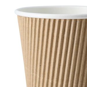Gobelets à café en papier kraft ondulé isolés, pratiques à utiliser et à installer rapidement, 12 oz (300 ml) - Product Image 6