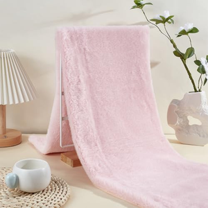 Pink Faux <b>Rabbit</b> Fur Plush Fabric <b>Soft</b> Fluffy Material for Clothing <b>Toys</b> Pet Use - Product Image 1
