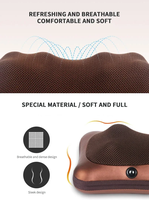 Coussin de massage vibrant Shiatsu portable avec contrôle de la minuterie pour soulager les douleurs au cou, à la taille et aux épaules – Appareil de soins de santé à brancher pour la maison