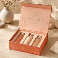 Boîte magnétique rigide haut de gamme écologique avec doublure en éponge et pelliculage mat pour kit de soins du visage, coque en papier d'art