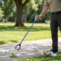 Outil de préhension Grabber Reacher avec mâchoire rotative et aimant pour ramassage de déchets