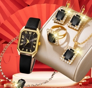 IStapromo Regalos de Moda, Juego de Relojes de Pulsera de Lujo para Mujer, Reloj de Pulsera con Pedrería en Forma de Estrella, Relojes de Vestir para Mujer - Product Image 1