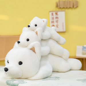 לבן fluffy כלב plush צעצועים cuddle חמוד ממולא גור צעצועים רכים מערב הרמה כלב ממולא צעצועים - Product Image 1