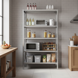 Estante de extensión de pie de acero inoxidable AISI 304, 4 estantes, 130x50 cm, altura 180 cm, para bebidas, microondas, horno, almacenamiento de especias - Product Image 3