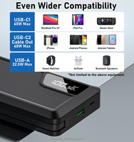 Banque d'alimentation pour ordinateur portable 125W 25000mAh Chargeur portable rapide PPS 45W & Batteries au lithium 21700 Nouvelle technologie Produits électroniques