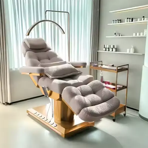 Vẻ đẹp hiện đại Lamb Fleece vải Salon mặt mỹ phẩm giường sang trọng động cơ 3/4 điện chân điều khiển massage bảng với ánh sáng - Product Image 1