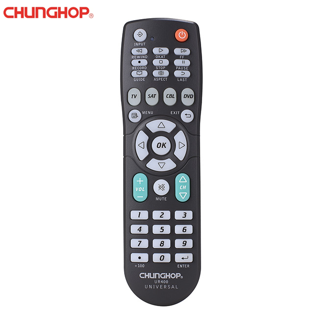 Chunghop UR400 Remote Control Universal 4 in 1 Use for TV/SAT/DVD/CBL Infrared Tv Remote