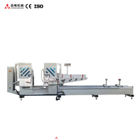 Sierra de doble inglete con pantalla digital y control táctil para perfiles de PVC/UPVC y aluminio de 45 y 90 grados, para muros cortina, de alta precisión