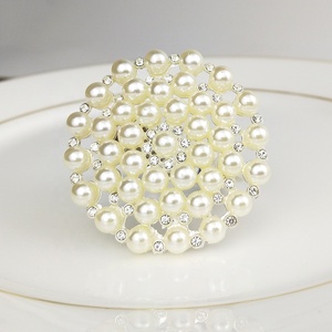 Nouvelle conception d'anneau de serviette orné de perles et de strass - Product Image 6