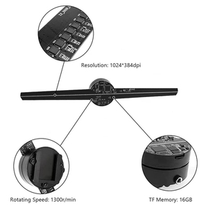 Bán buôn <span class=keywords><strong>3D</strong></span> Hologram âm thanh Máy nghe nhạc LED fan hiển thị giá rẻ giá 42cm quảng cáo fan với 1-năm bảo hành - Product Image 3