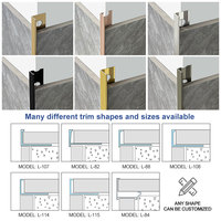 Profilé d'angle en alliage d'aluminium de haute qualité, moderne, en forme de L, pour carrelage, protection des bords, étanche, L-115