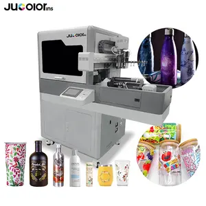 Jucolor Rotary Printer for Bottles Tumblers Thermos Cups Printing Machine 360 Degree Size G5i Head Inkjet Gas Cylinder Printer