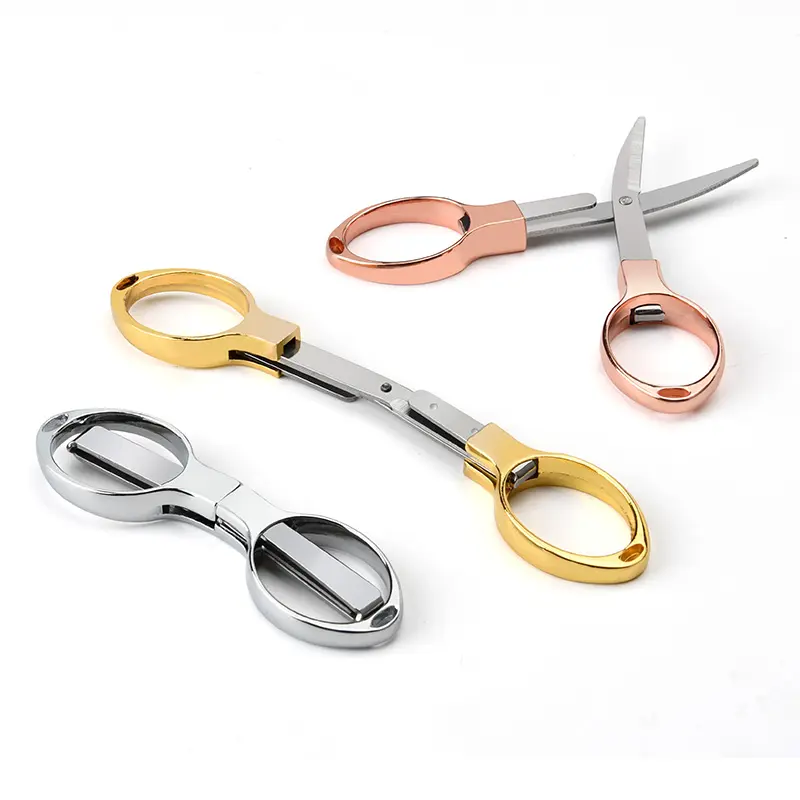 Small Folding Scissors Portable Mini Scissors Stainless Steel Stretch Travelling Cutting Tool