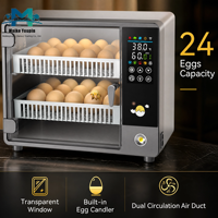Incubateur automatique 24 œufs avec retournement automatique, testeur d'œufs LED et double alimentation de secours pour l'élevage de poulets, canards, oies, cailles - OEM
