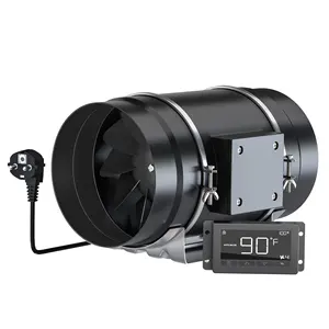 Yên Tĩnh 8 Inch 553 CFM Duct <span class=keywords><strong>Fan</strong></span> Với Nhiệt Độ Độ Ẩm Điều Khiển-EU Cắm Thông Gió Quạt Thông Gió Cho Phát Triển Lều Hydroponics - Product Image 1