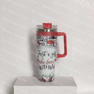 2024 yüksek kalite özel 40oz araba kupa cadılar bayramı korku filmi kolu saman yalıtımlı soğuk su kupası - Product Image 5