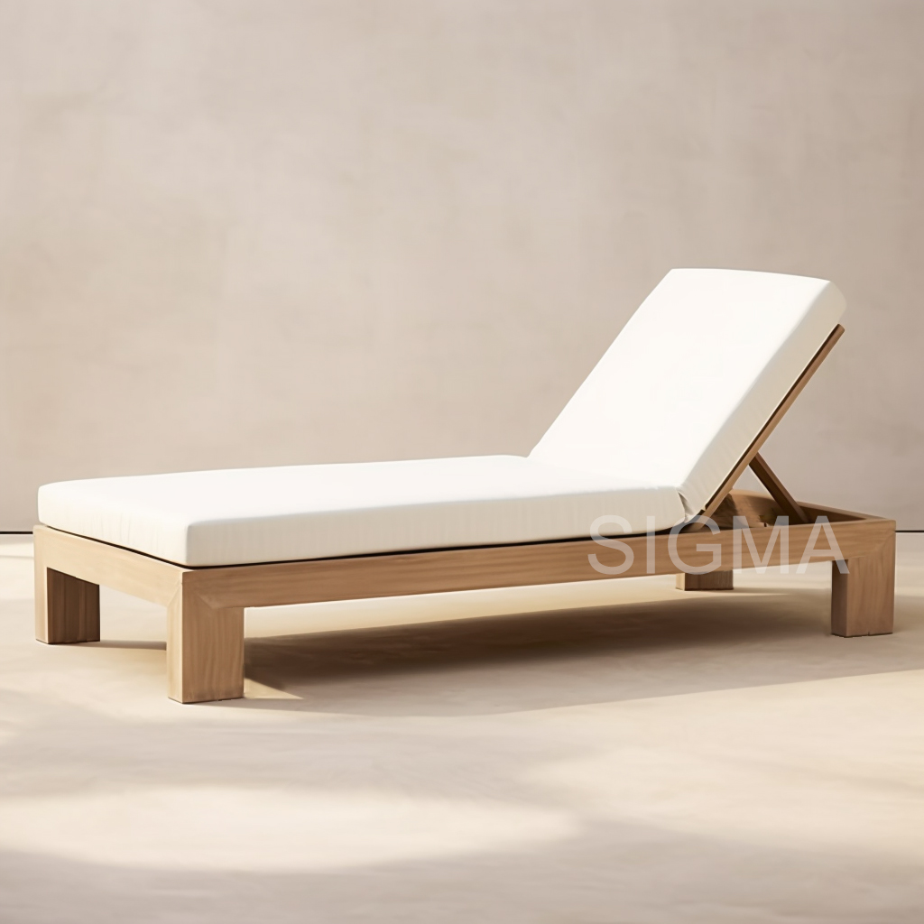 Hot Sale Outdoor New Design Furniture Garden Teak Wood Leisure Lounger