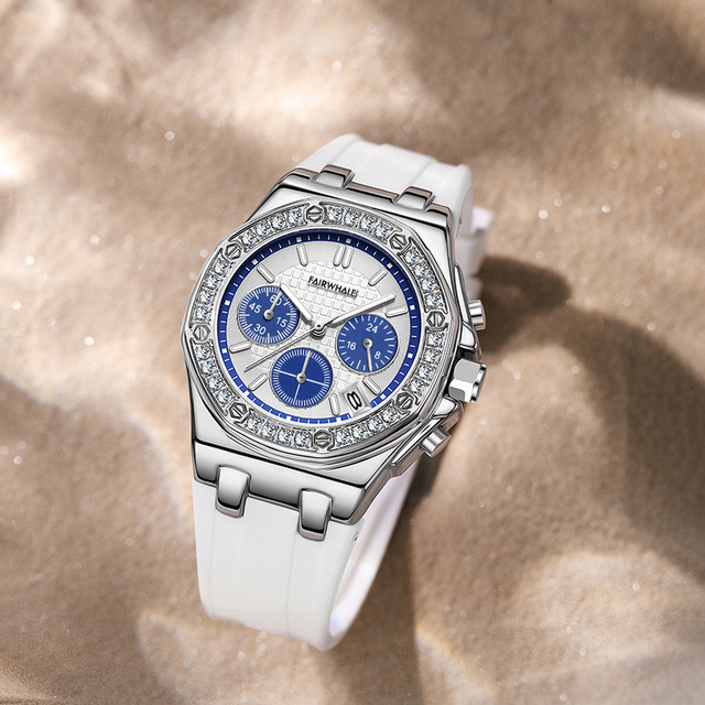 Mark Fairwhale Luxury Women Wristwatch Diamond 3ATM Waterproof Design Watch Women Quartz Wrist Watches FW-3590