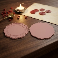 Tapis en silicone vintage pour sceau de cire, rond, décoratif, antiadhésif, outil de démoulage pour tampon de cire