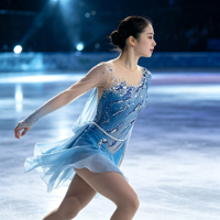 Robe de patinage artistique bleu dégradé avec strass, dos nu, manches longues, costume de compétition de patinage sur glace personnalisé pour filles et femmes
