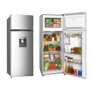 Réfrigérateurs à congélateur supérieur 212L, réfrigérateur à double porte avec distributeur d'eau pour usage domestique - Product Image 1