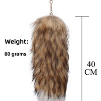 Boutons de manchette en fausse fourrure de renard surdimensionnés et écologiques pour Halloween, pour sacs et voitures pour femmes - Style sportif toutes saisons