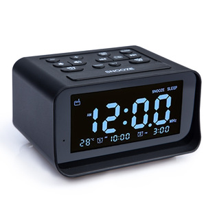 Reloj Despertador LED con Control por Radio Vofull, con Sensor de Temperatura, Reloj Digital FM de 12v para el Hogar, con Radio - Product Image 2
