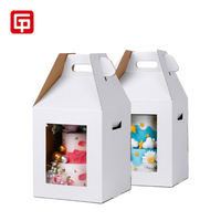 Caja alta de cartón corrugado para pasteles con ventana transparente para embalaje de alimentos Tipo de carpeta de papel