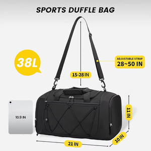 <span class=keywords><strong>Bolsa</strong></span> <span class=keywords><strong>de</strong></span> deporte impermeable con cierre <span class=keywords><strong>de</strong></span> cremallera, <span class=keywords><strong>bolsa</strong></span> <span class=keywords><strong>de</strong></span> gimnasio <span class=keywords><strong>de</strong></span> <span class=keywords><strong>trabajo</strong></span> <span class=keywords><strong>de</strong></span> fin <span class=keywords><strong>de</strong></span> semana negra grande personalizada para hombres - Product Image 3