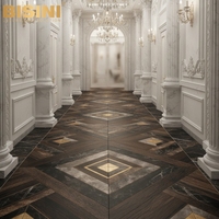 Parquet Artisanal Sur Mesure en Bois pour Résidences Haut de Gamme – Motif Art Déco Sept Carrés – Parquet de Luxe Fait Main