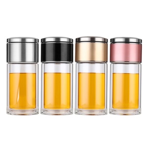 Mug intelligent 230 ml avec infuseur à thé, tasse de camping en verre isolée sous vide, double paroi, style bohème, couvercle, résistant à l'eau bouillante - Product Image 6