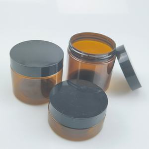 Pot cosmétique en plastique PET dépoli ambré transparent de 150g et 250g pour beurre corporel et crème, avec couvercle en bambou – Vente en gros - Product Image 4