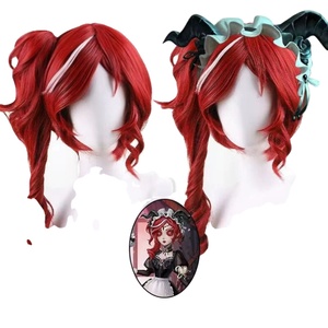 Fibre Synthétique Jeu Prêtresse Cosplay Perruque Rouge Fiona Crimson Anime <span class=keywords><strong>Queue</strong></span> <span class=keywords><strong>De</strong></span> <span class=keywords><strong>Cheval</strong></span> Vague Naturelle Synthétique Dentelle Casque Perruque pour Perruque - Product Image 1