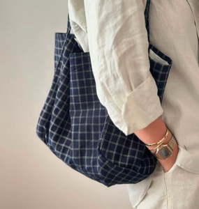 Chinese Simple Style Women's Cotton Handbag Portable <b>Waterproof</b> Printed Logo Design Shopping <b>Bag</b> - Product Image 4