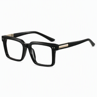 Monturas Cuadradas TR90, Anti Luz Azul, Diseño Extra Grande, Gafas Ópticas Unisex 84008-4