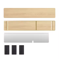 Support double écran en bois pour bureau à domicile - Organisateur de bureau robuste et peu encombrant