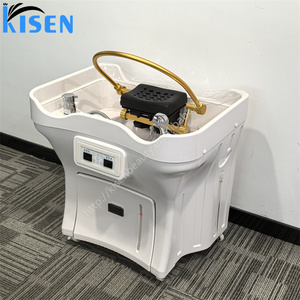 KISEN Lit de lavage de cheveux portable réglable sans tuyauterie pour salon, avec circulation d'eau, équipement de spa et bac à shampoing intégré avec réservoirs - Product Image 3