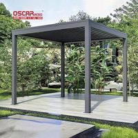 Meubles de jardin d'extérieur modernes, pergola bioclimatique motorisée en aluminium, toit ouvrant, décoration de patio et de balcon, pergola rétractable