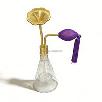 Flacon en verre transparent de 90 ml en forme de fleur, double couche, pour échantillons de parfum et de café, avec bouchon à air comprimé